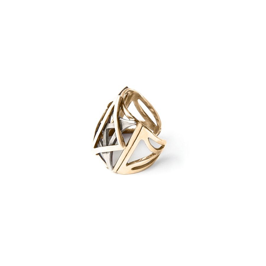Anello 'Griglie' bicolor GRIGLIE | AN QUADAGBR